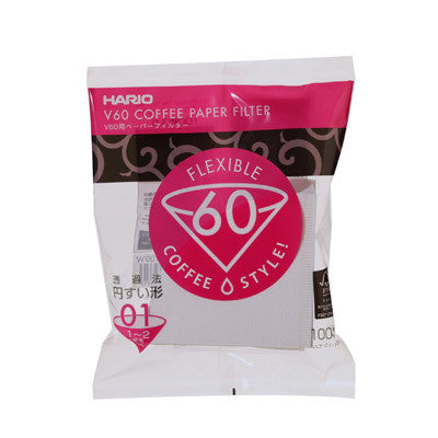 Hario V60 Paper Filters S01 (White) Pack 100