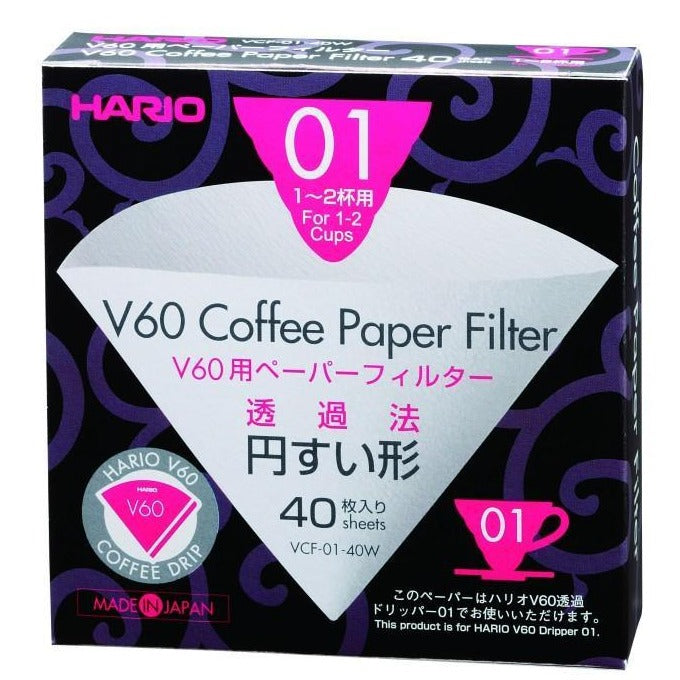 Hario V60 Paper Filters (S01) Bleached 40 sheets